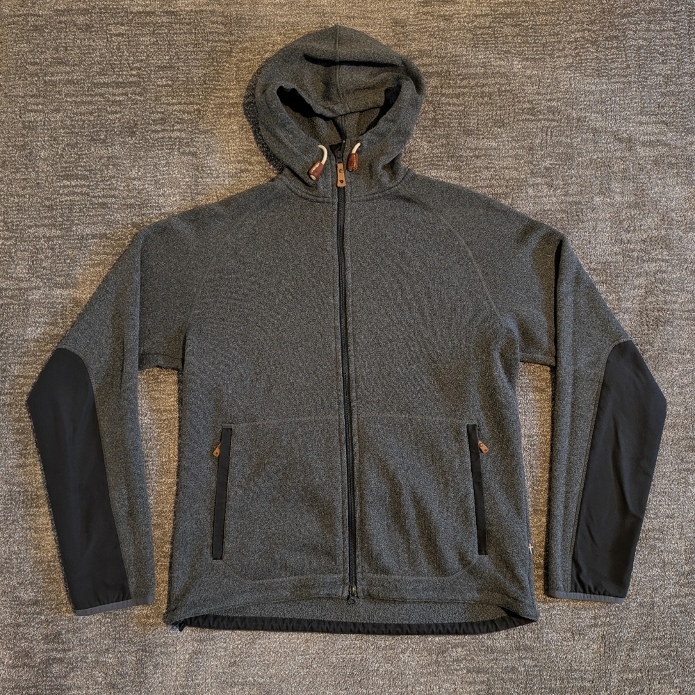 FjallRaven Ovik Fleece Gray Full Zip Hoodie Jacket - XL